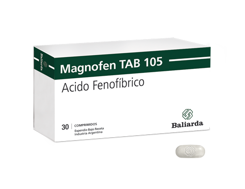 Magnofen TAB_105_10.png Magnofen TAB Acido Fenofíbrico Acido Fenofíbrico fibrato. Fenofibrato dislipemia dislipemia aterogénica hdl trigliceridos ldl Hipertrigliceridemia Magnofen TAB